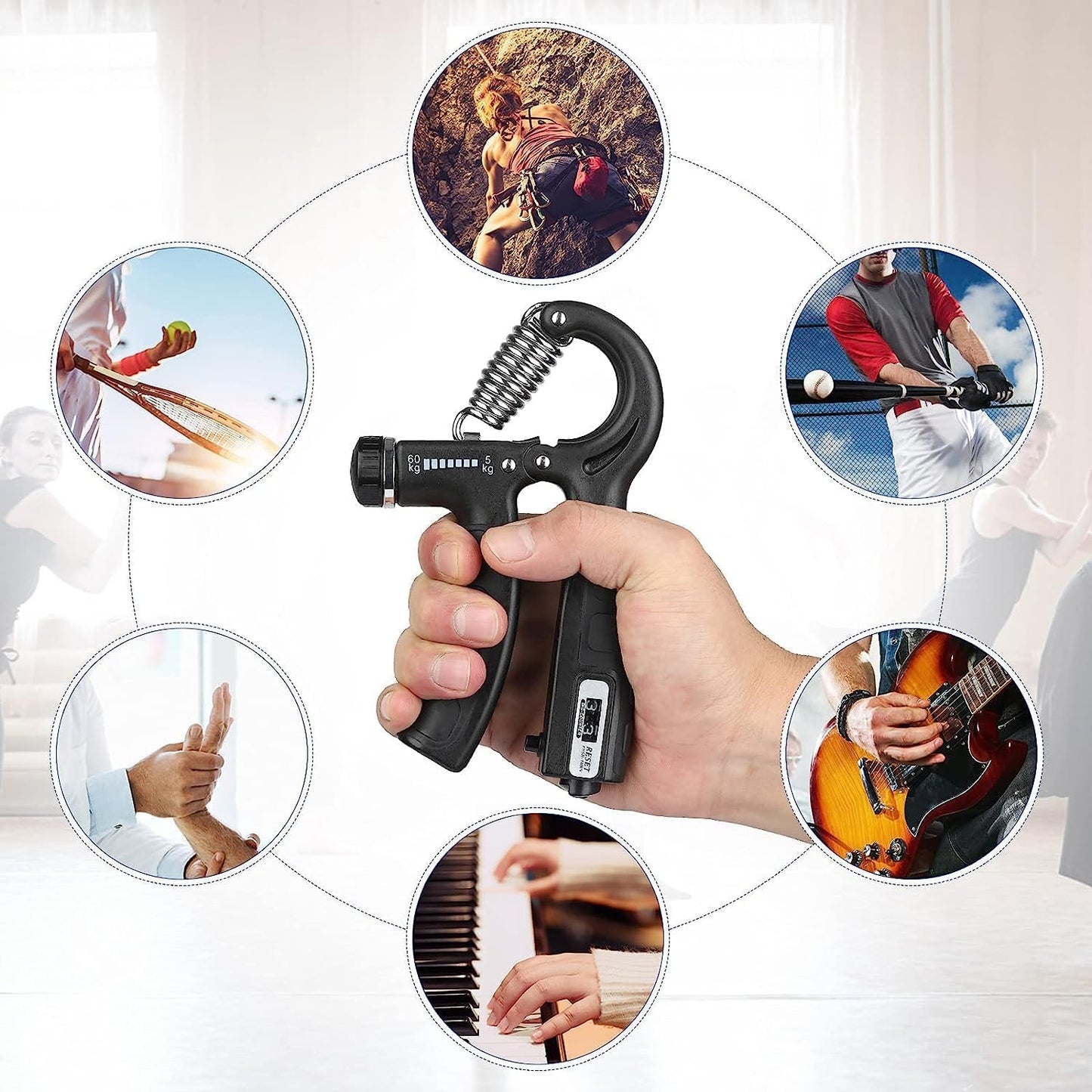 Adjustable Count Spring Grip Five-piece Set