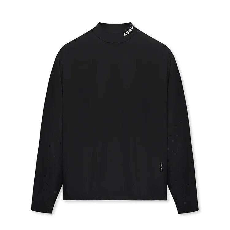 Gym Men's Display Pectoral Muscle Fitness Sweatshirt Workout Turtleneck Long Sleeve T-shirt Training Tops Regular Casual Tees