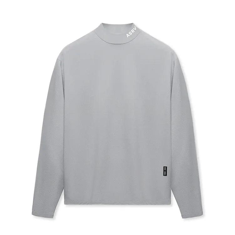 Gym Men's Display Pectoral Muscle Fitness Sweatshirt Workout Turtleneck Long Sleeve T-shirt Training Tops Regular Casual Tees