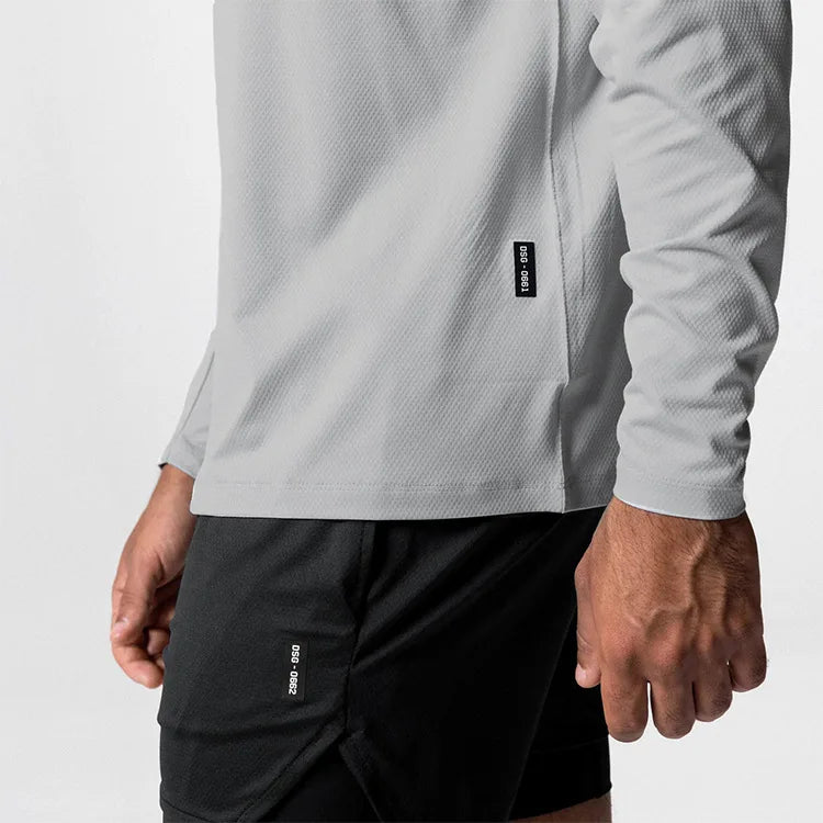 Gym Men's Display Pectoral Muscle Fitness Sweatshirt Workout Turtleneck Long Sleeve T-shirt Training Tops Regular Casual Tees