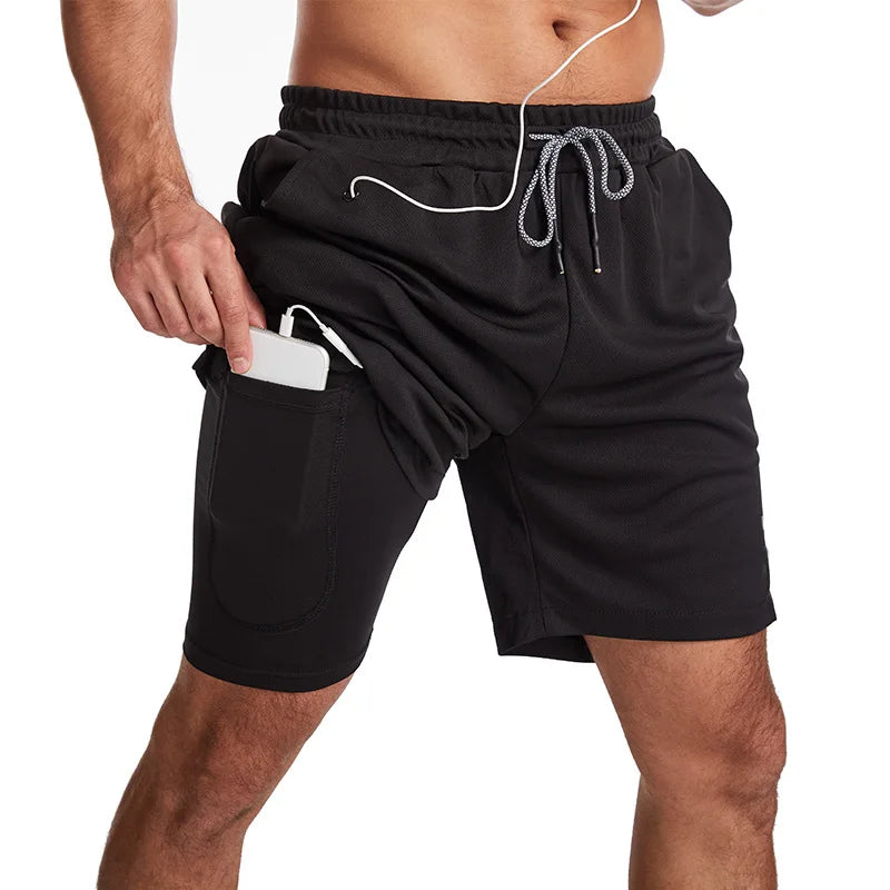 Double-layer Men's Sports Shorts