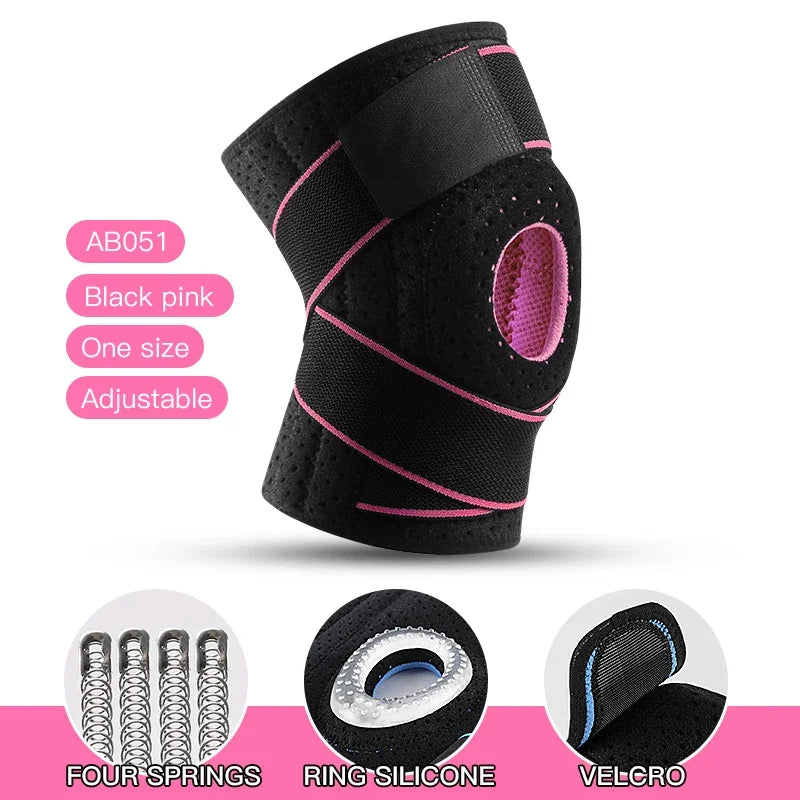 Kneepad Bandage Pressurized Elastic Knee Pads Arthritis Joints Protector Sports Gear Volleyball Knee Brace Protector