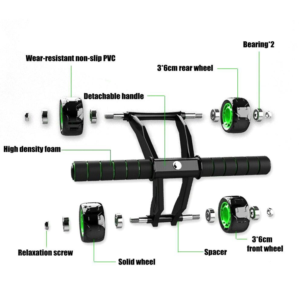 4-Wheel Ab Roller - Ultra-Stable Multi-Wheel Core Trainer