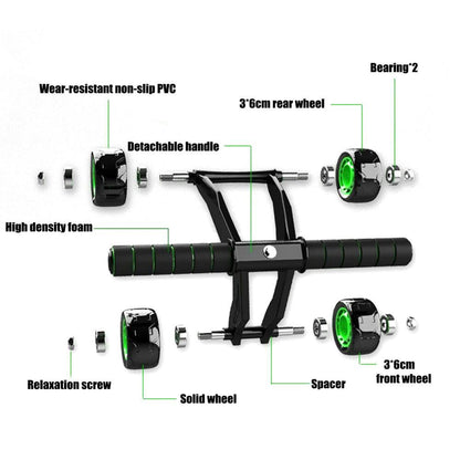 4-Wheel Ab Roller - Ultra-Stable Multi-Wheel Core Trainer