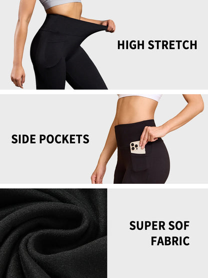 High Waisted capri pants For Women With Pockets Tummy Control No See Through Workout Running Yoga Athletic Push Up Gym Leggings