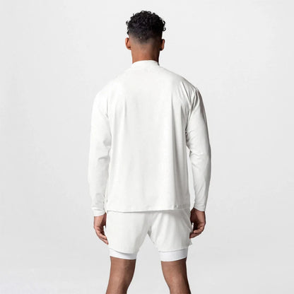 Gym Men's Display Pectoral Muscle Fitness Sweatshirt Workout Turtleneck Long Sleeve T-shirt Training Tops Regular Casual Tees