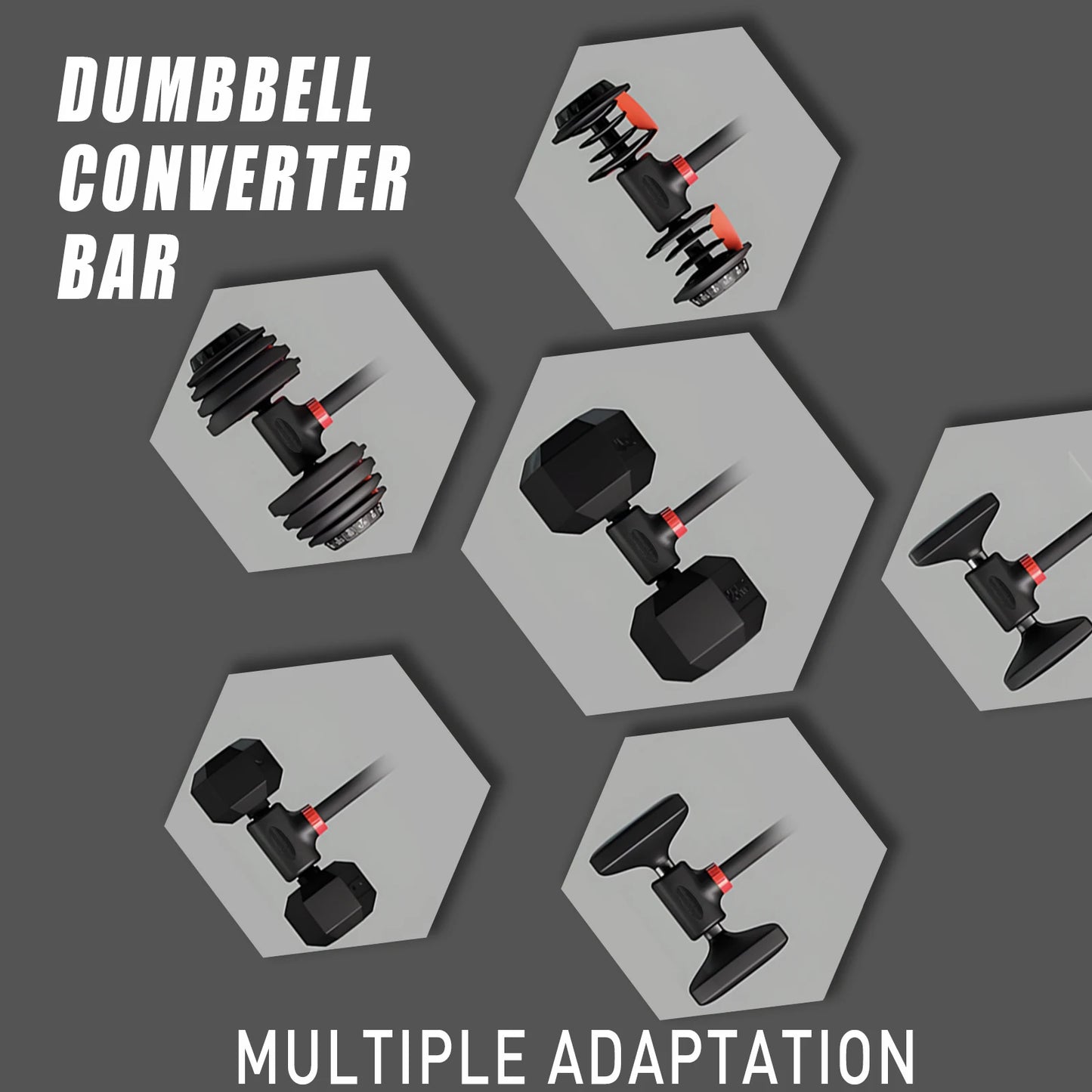 Adjustable Dumbbell Converter to Barbell Set