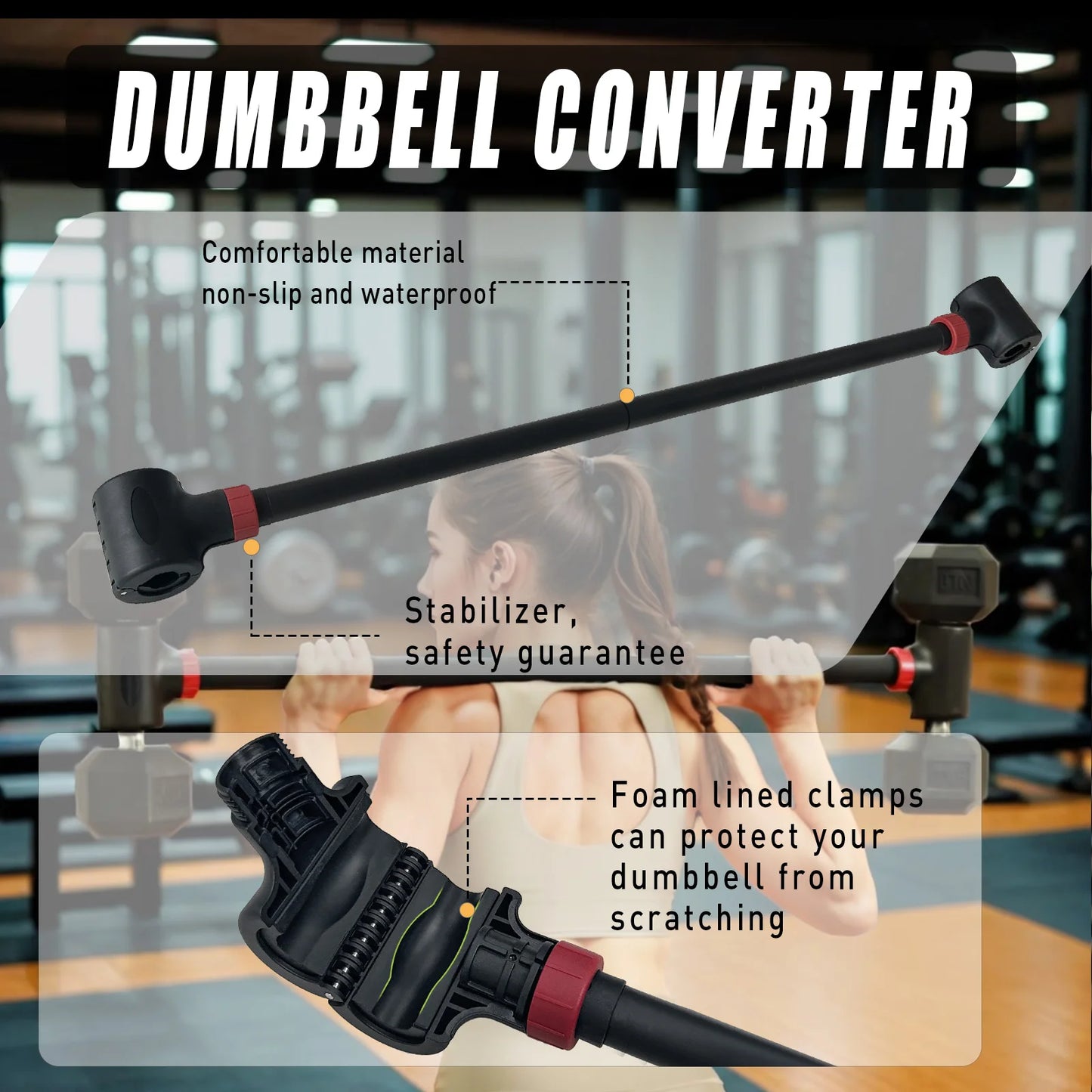 Dumbbell Barbell Converter Bar