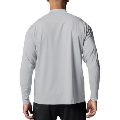 Gym Men's Display Pectoral Muscle Fitness Sweatshirt Workout Turtleneck Long Sleeve T-shirt Training Tops Regular Casual Tees