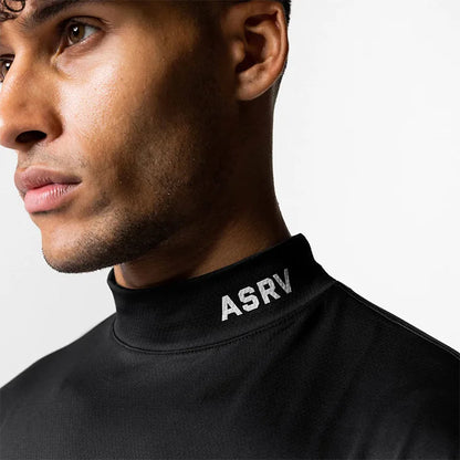 Gym Men's Display Pectoral Muscle Fitness Sweatshirt Workout Turtleneck Long Sleeve T-shirt Training Tops Regular Casual Tees